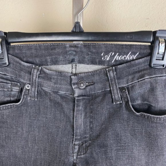7 For All Mankind Grey Wash A Pocket Bootcut Jeans - Picture 3 of 5